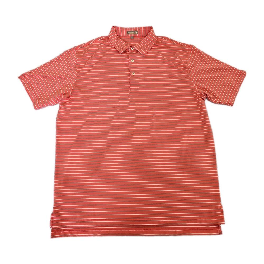PETER MILLAR SUMMER COMFORT Golf Polo Shirt Red White CROWN Logo Men’s Size XXL